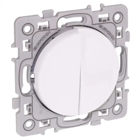 Double va-et-vient Square 1 poste - 10AX - 250V - Blanc - 60210