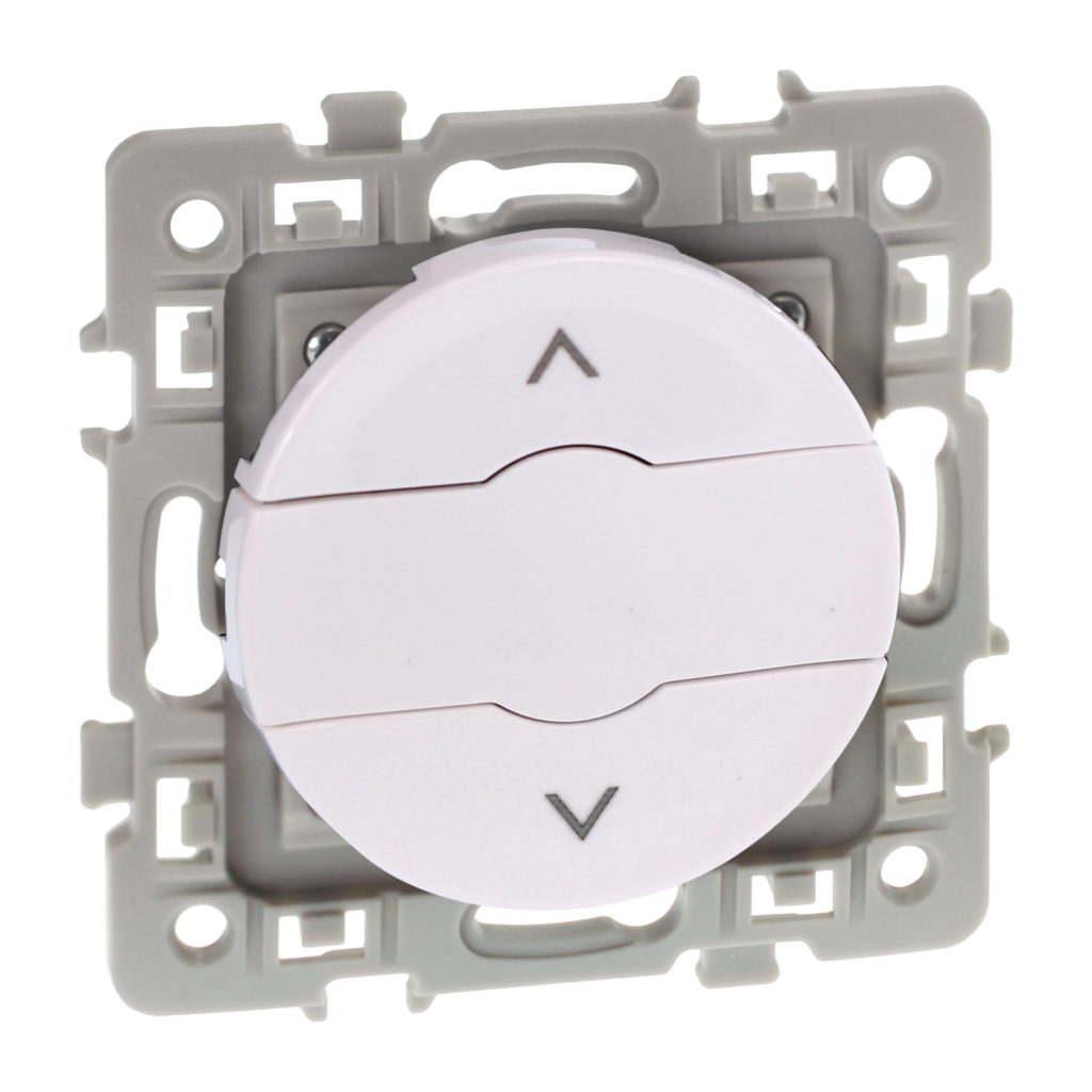 Interrupteur volets roulants 3 positions Square 1 poste - 6AX - 250V - Blanc - 60223