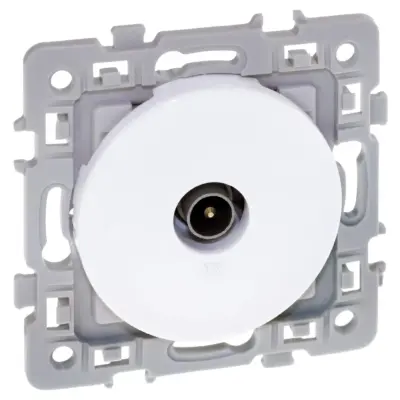 Prise TV simple 1 poste Square - 250V - Blanc - EUROHM 60264