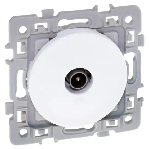 Prise TV simple 1 poste Square - 250V - Blanc - EUROHM 60264