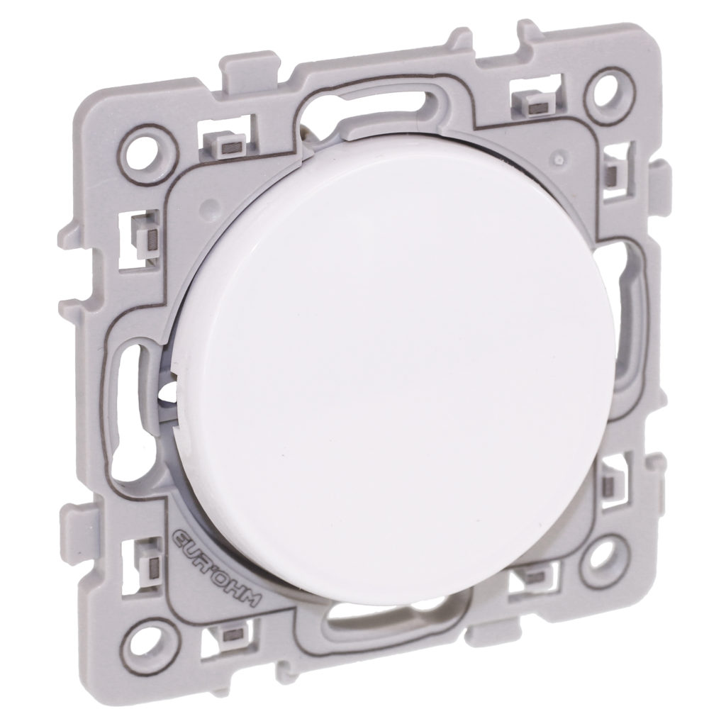 EUROHM Bouton poussoir Square 1 poste - 10AX - 250V - Blanc - 60202