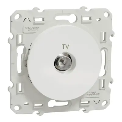 Prise antenne TV Schneider blanche à visser - S520445