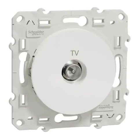 Prise antenne TV Schneider blanche à visser - S520445