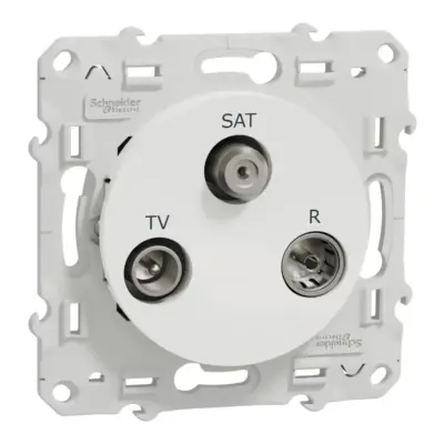 SCHNEIDER Prise TV/FM/SAT blanc - Odace - S520461