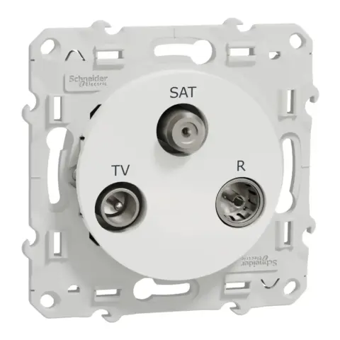 SCHNEIDER Prise TV/FM/SAT blanc - Odace - S520461
