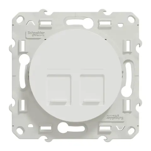 Odace prise multimédia double RJ45 grade 3 - blanc - S520486