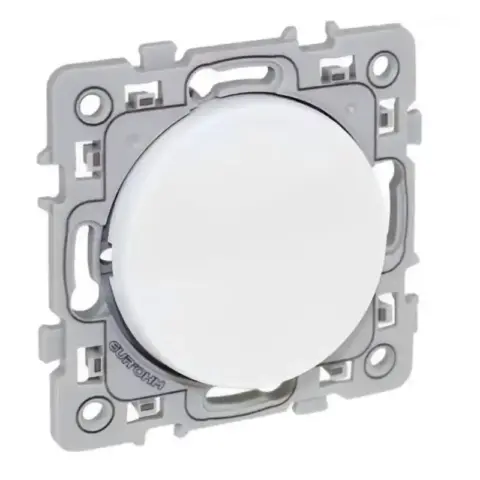 Bouton poussoir Square 1 poste - 10AX - 250V - Blanc - 60202