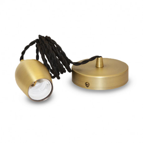 vision-El Suspension Douille E27 Bronze mat Metal Cylindre + Câble 2m -5017