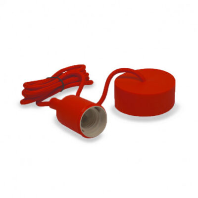 Vision-El Suspension Douille Silicone Rouge E27 + Câble 2m -5004