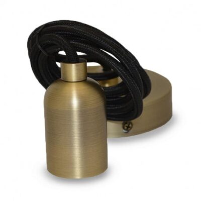 El-vision Suspension Douille E27 Bronze mat Cylindre Rond + Câble 2m -5010