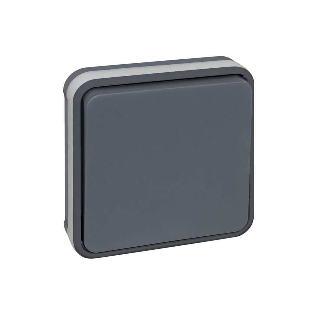 Bouton poussoir - 10A complet encastré - 1 poste - Gris - 60883