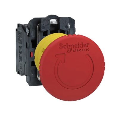 Schneider bouton arrêt urgence Ø40 - rouge -1O - vis - XB5AS8442