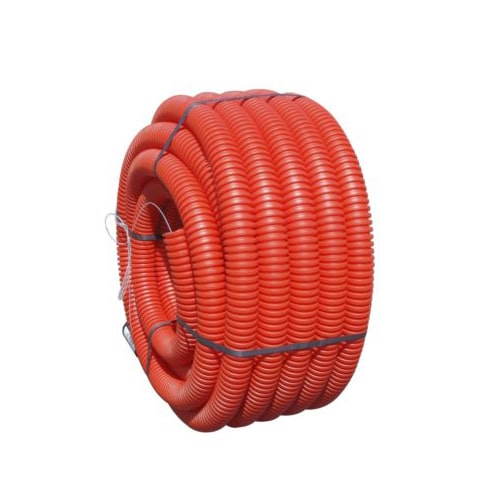 Gaine TPC rouge avec tire-fil - diamètre 50 mm - longueur 50 m