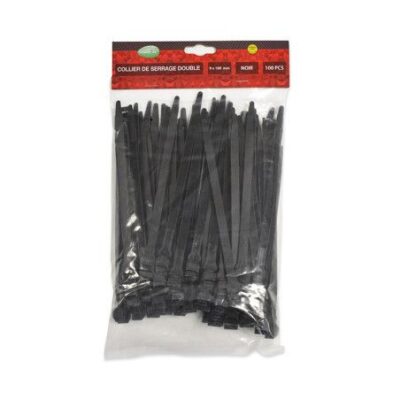 Lot de 100 colliers de fixation - Double - 9x180mm - 9710