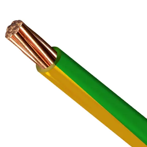 Fil électrique HO7V-R 16 mm² vert/jaune - (prix au métre)