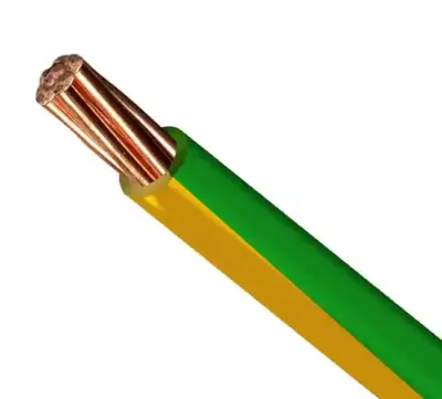 Fil électrique H07V-R 25 mm² vert/jaune - (prix au métre)