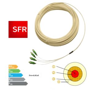 Câble Fibre Optique SFR 4XG657 - SC-APC G657 ACOME - 30m - IC5262-C30
