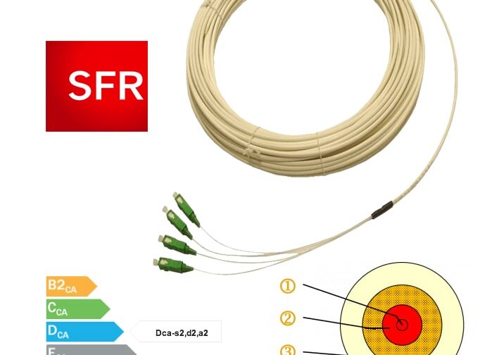 Câble Fibre Optique SFR 4XG657 - SC-APC G657 ACOME - 30m - IC5262-C30