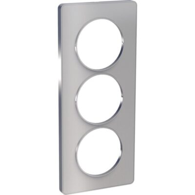 Plaque aluminium sans liseré - 3 postes verticaux 57mm - Odace Touch - S530816