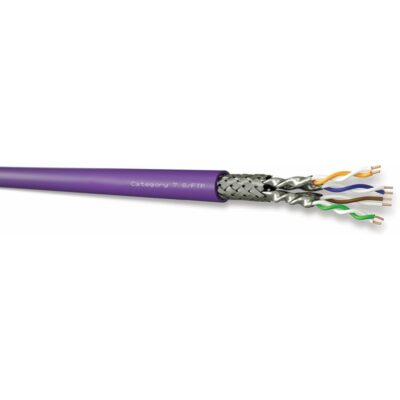 Câble monobrin HsD - Cat7 S/FTP - 4 paires LSZH Dca violet - 500m - 3010714