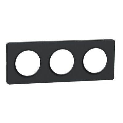 Plaque Anthracite 3 Postes Horiz. Ou Vert. Entraxe 71Mm -Schneider - Odace Touch - S540806