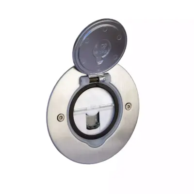 prise de sol - rj45 - ronde - inox brossé - legrand - 089771