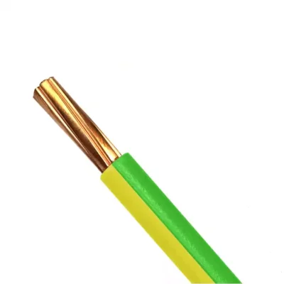 Fil électrique rigide H07VR 6mm² vert/jaune - Couronne de 100m