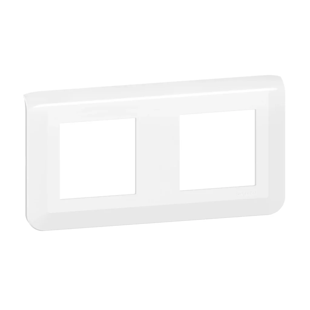 Plaque double horizontale blanc EU - LEGRAND Mosaic - 277804L