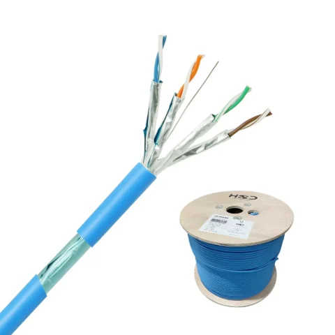 HsD - Câble monobrin - Cat6a F/FTP - 4 paires bleu LSZH Dca - 500m