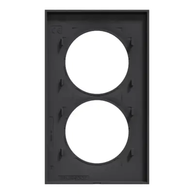 Odace Styl - plaque 2 postes verticaux entraxe 57mm anthracite