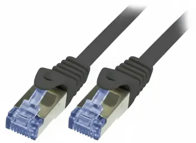Câble réseau RJ45, câble patch CAT 6a S/FTP 1 mètre noir