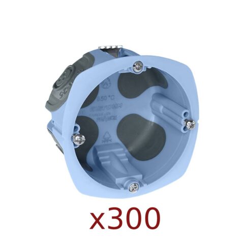 Eurohm lot de 300 Boîtes encastrement simple étanche à l'air D67 P50mm + scie cloche - 52097