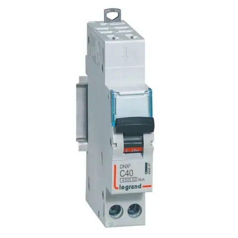 Disjoncteur Legrand dnx³ 4500 6ka - vis/vis - u+n 230v~ 40a - courbe c - départ
