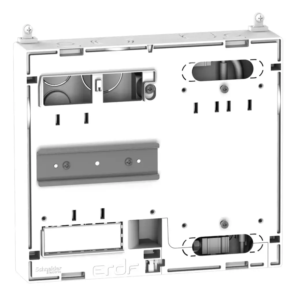 Ce panneau de contrôle monophasé, permet d'installer un disjoncteur de branchement et un compteur Linky ou un compteur d'énergie CBE dans un coffret 13 modules. En neuf ou en rénovation, vos manipulations sont plus aisées Ce panneau de contrôle 13 modules s'associe aux produits de gamme Resi9 Panneau de contrôle monophasé, cet accessoire d'installation dispose d'un courant nominal de 90A L'installation de ce panneau monophasé est murale Produit livré avec pattes d'association avec un coffret Resi9, des bouchons classe 2Pour isoler les vis de fixation murale, des câbles de liaison bipolaire. Les performances de ce produit R9H13416 répondent aux normes internationales et homologations telles que ERDF CPT M&S SPE 13006A. Ce produit est certifié Green Premium, l'écolabel qui s'engage à des performances durables et respectueuses de l'environnement. Il possède une fiche PEP (Profil Environnemental Produit) Il existe des panneaux de contrôle monophasés 13, 18 et 24 modules.