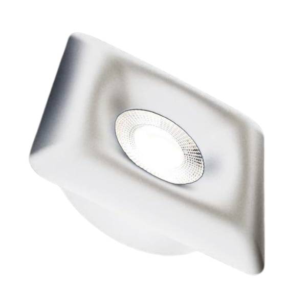 Spot fixe carrée bombée Blanc pour ampoule LED GU10 - 01336001SB