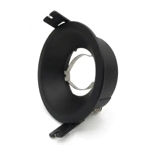 Spot fixe Rond affleurant conique Noir pour ampoule LED GU10 - 013623RN