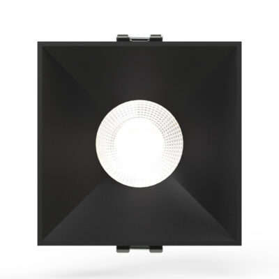 Spot fixe carré pyramidal Noir pour ampoule LED GU10 - 013623SN