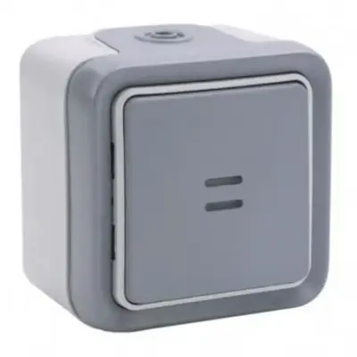 Va-et-vient lumineux Legrand Plexo complet saillie gris - 10 AX