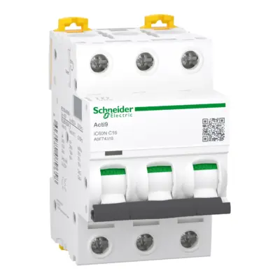 SCHNEIDER Acti9 iC60N Disjoncteur 16A 3P courbe C 10kA 230V EU - A9F74316