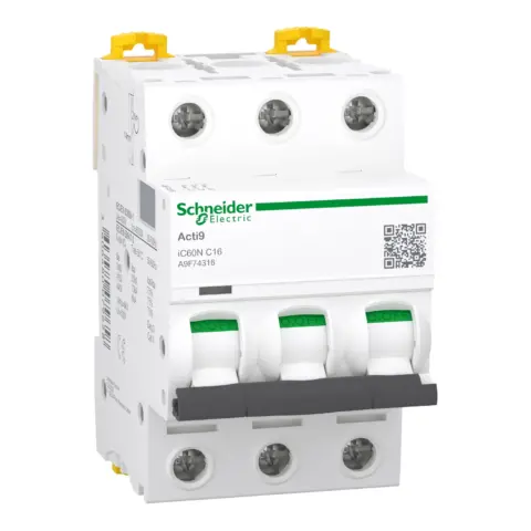 SCHNEIDER Acti9 iC60N Disjoncteur 16A 3P courbe C 10kA 230V EU - A9F74316