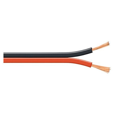 Câble Haut Parleur plats 2 x 0.75mm² - Gaines PVC Rouge / Noir - 100 mètres