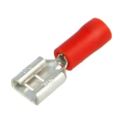 Connecteur plat femelle 6,3 mm – épaisseur 0,8 mm – pour câble 0,25 à 1,5 mm²