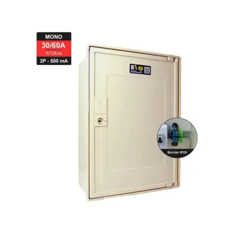 Coffret Mono 12 KW avec bornier IP2X