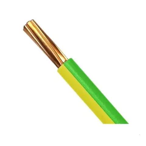 Fil électrique rigide H07 V-R 10mm² Vert/Jaune - 100m