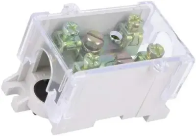 Barrette de jonction électrique 101A borne à vis – gris 25 mm²