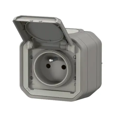 LEGRAND Plexo Prise de courant 2P+T saillie complet étanche gris IP55 - 069731L