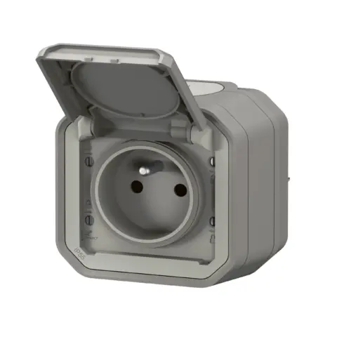 LEGRAND Plexo Prise de courant 2P+T saillie complet étanche gris IP55 - 069731L