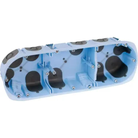 Boîte d'encastrement triple AIR'metic 3 postes entraxe 71 mm profondeur 50 mm – EUROHM – Étanche à l'air RT2012