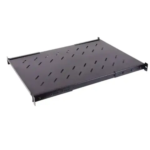 Etagère 19" 1U noire - Profondeur 450mm - Charge 60Kg