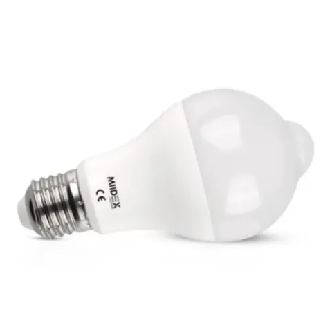 Ampoule LED avec détecteur de mouvement crépusculaire intégré - E27 - 12W - 4000°K